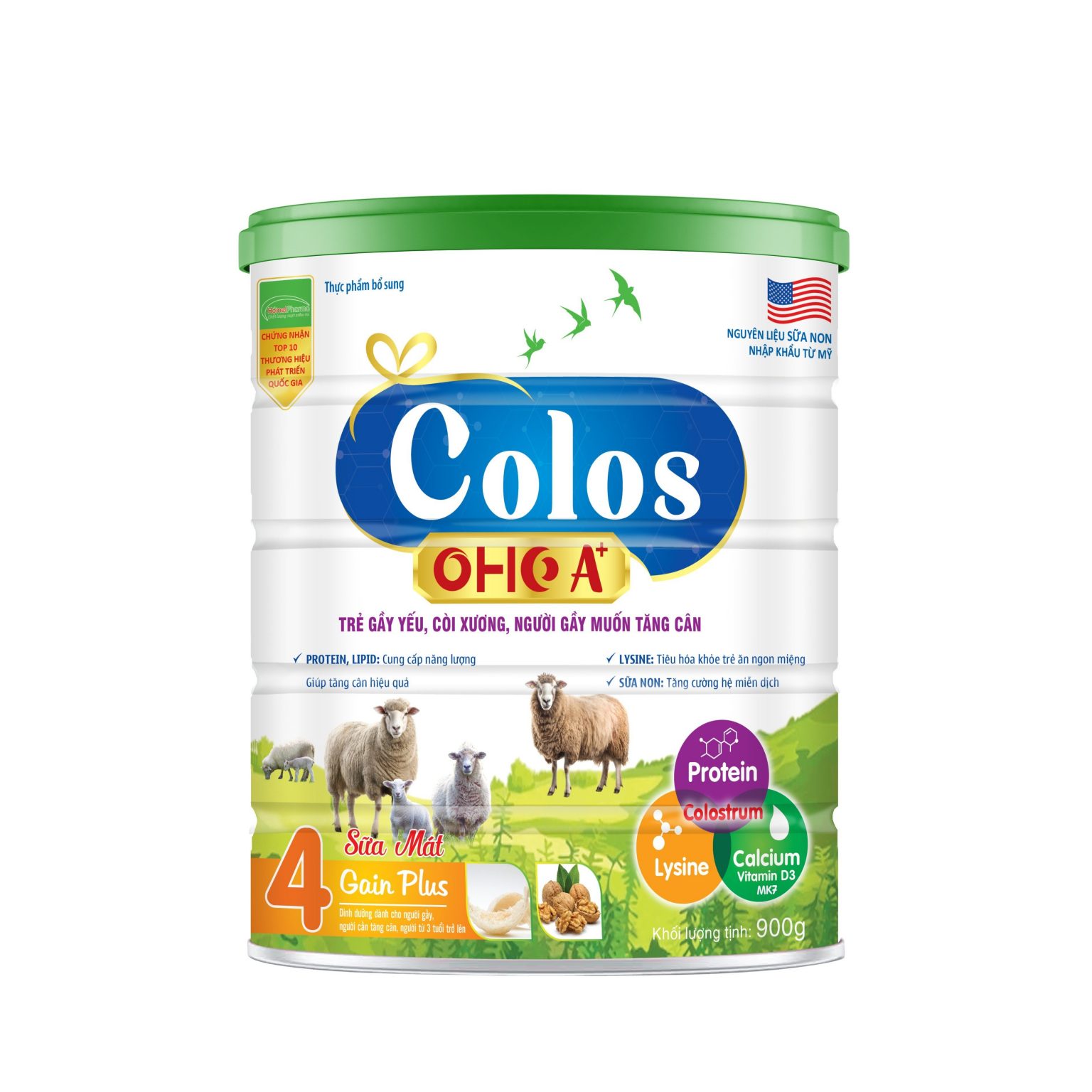 Colos Oho A+ Gain Plus - Cho Trẻ Gầy Yếu, Còi Xương, Người Gầy Muốn Tăng Cân