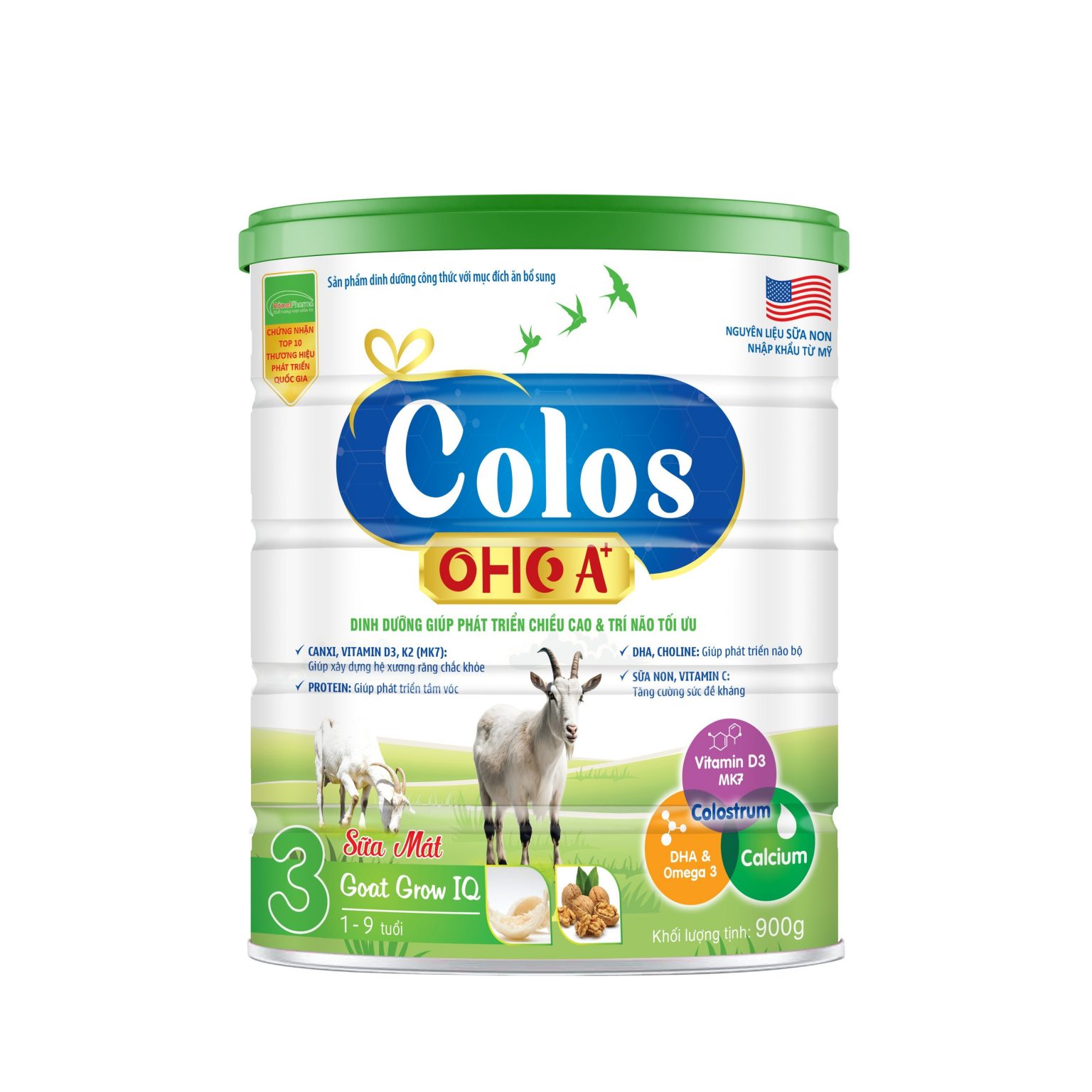 Colos Oho A+ Goat Grow IQ - Dinh Dưỡng Giúp Trẻ Phát Triển Chiều Cao Và Trí Não