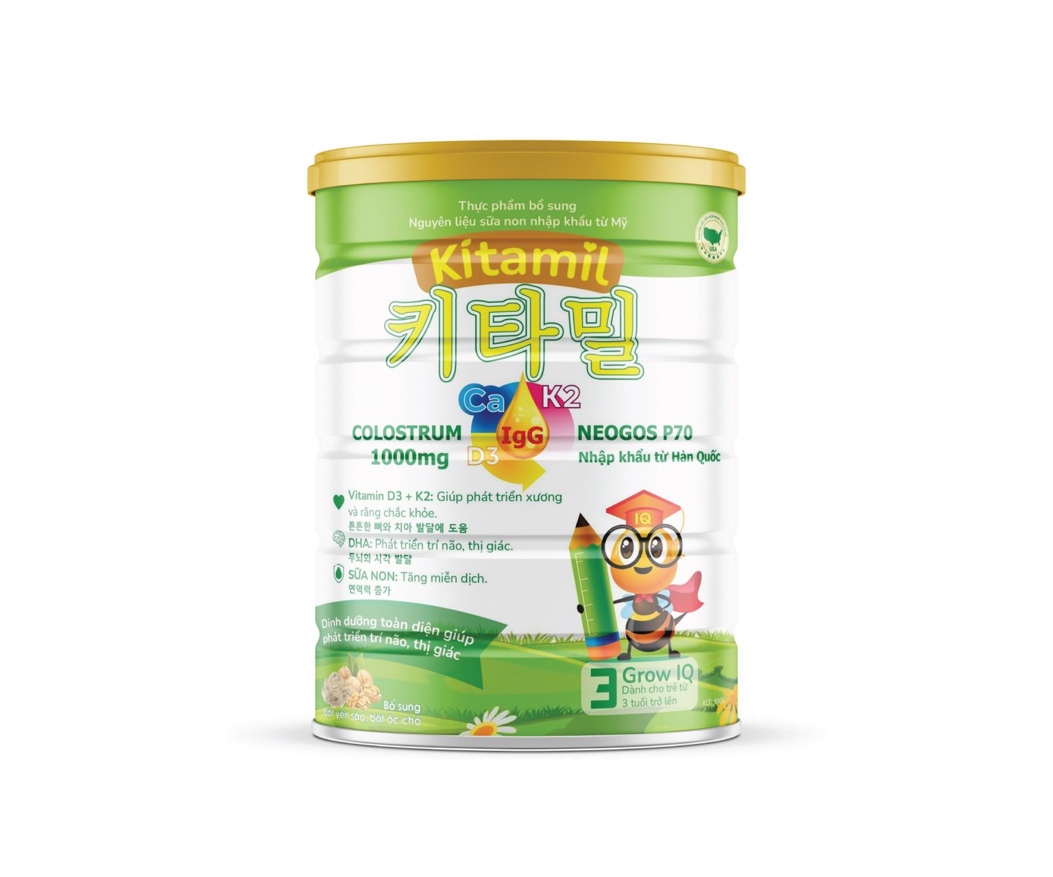 Kitamil Grow IQ - Dinh Dưỡng Đặc Chế Giúp Trẻ Tăng Cân, Giảm Táo Bón