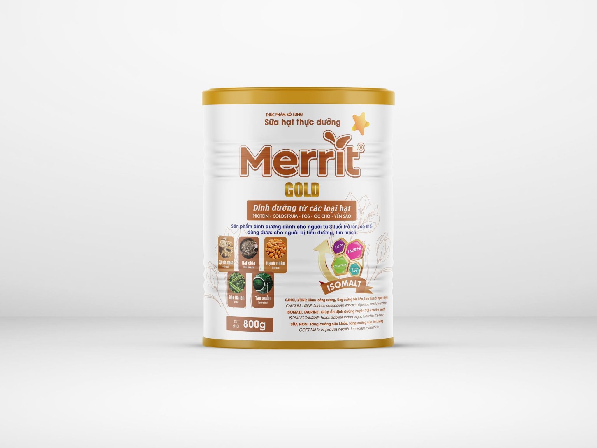 Merrit Gold Sữa Hạt - Dinh Dưỡng Từ Hạt Cho Người Từ 3 Tuổi