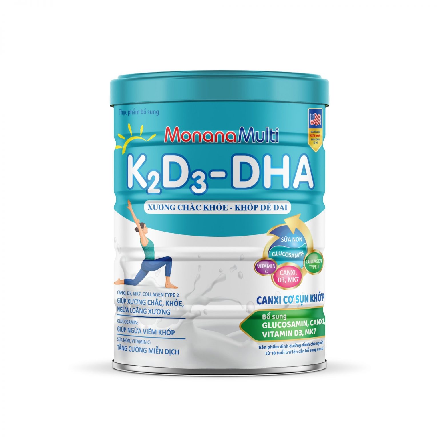 MonanaMulti K2D3-DHA Canxi Cơ Sụn Khớp - Xương Chắc Khỏe, Khớp Dẻo Dai