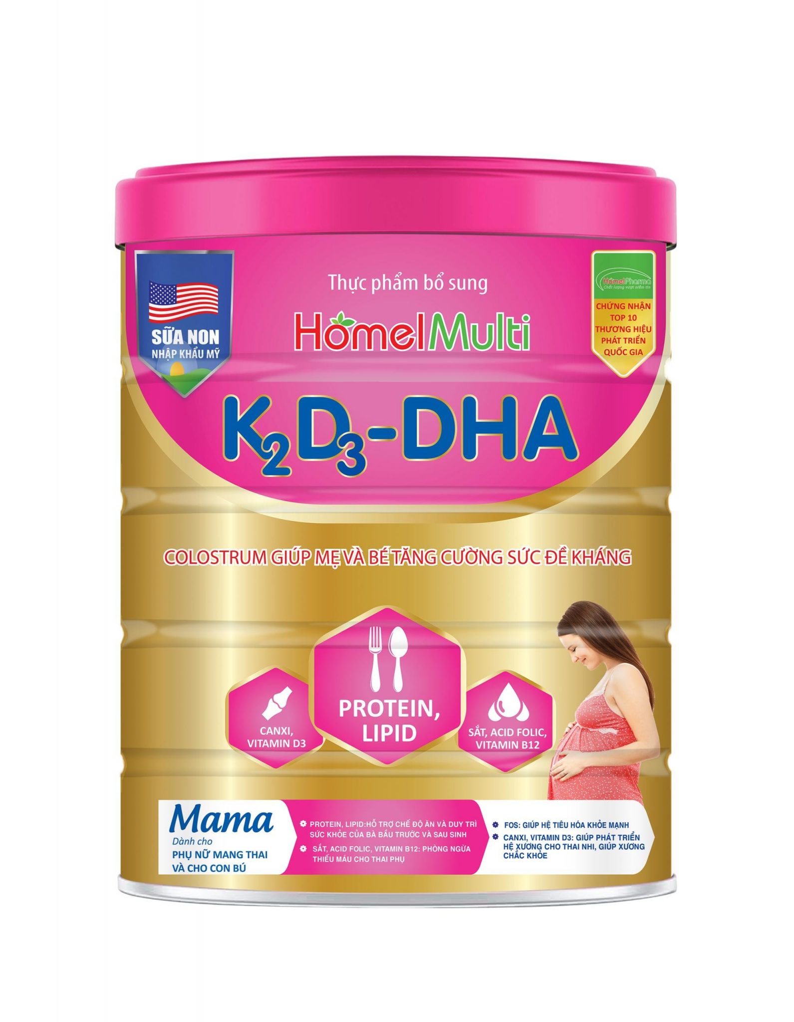 HomelMulti K2D3 - DHA Mama - Dinh Dưỡng Cho Phụ Nữ Mang Thai Và Cho Con Bú