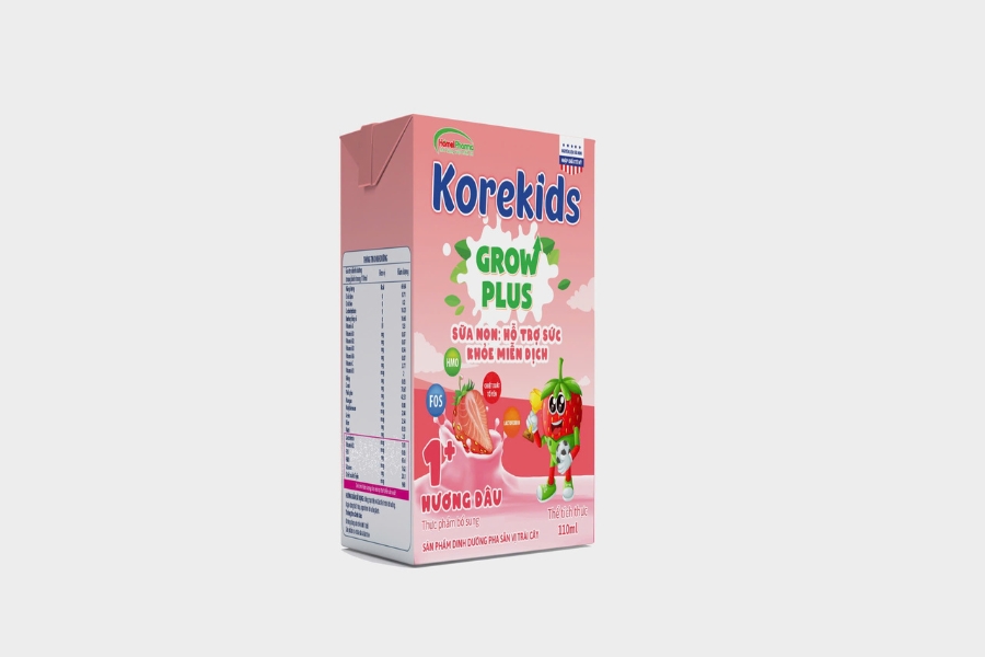 Korekids Grow Plus Hương Dâu - Hỗ Trợ Sức Khỏe Miễn Dịch