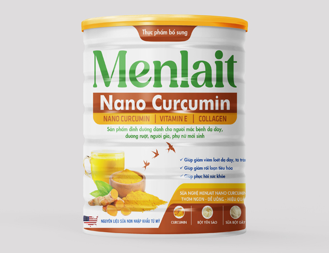 Sữa nghệ Menlait Nano Curcumin dành cho người mắc bệnh mắc bệnh dạ dày, người già, phụ nữ mới sinh